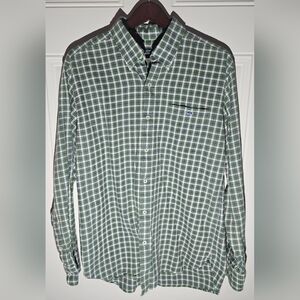 Fish Hippie Shirt, Large Checkered Long Sleeve Button Up.